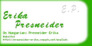 erika presneider business card